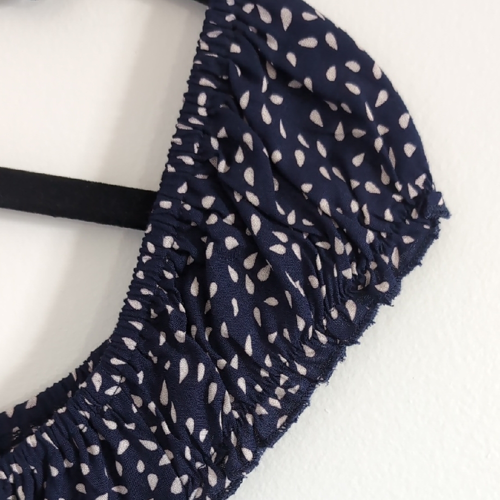 Japna Midnight Blue and White Polka Dot Midi Dress - Picture 5 of 8